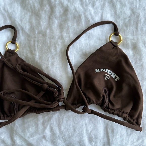 Knight swim brown bikini top in medium. - Picture 3 of 5